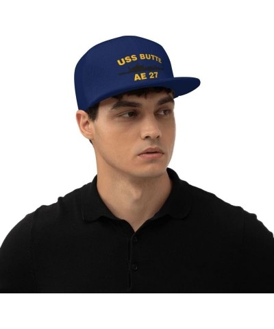 USS Butte Ae-27 Flag-Trucker Hats Denim Hats Cowboy Knit hat Baseball Caps Fisherman's hat Navy Blue $16.16 Baseball Caps