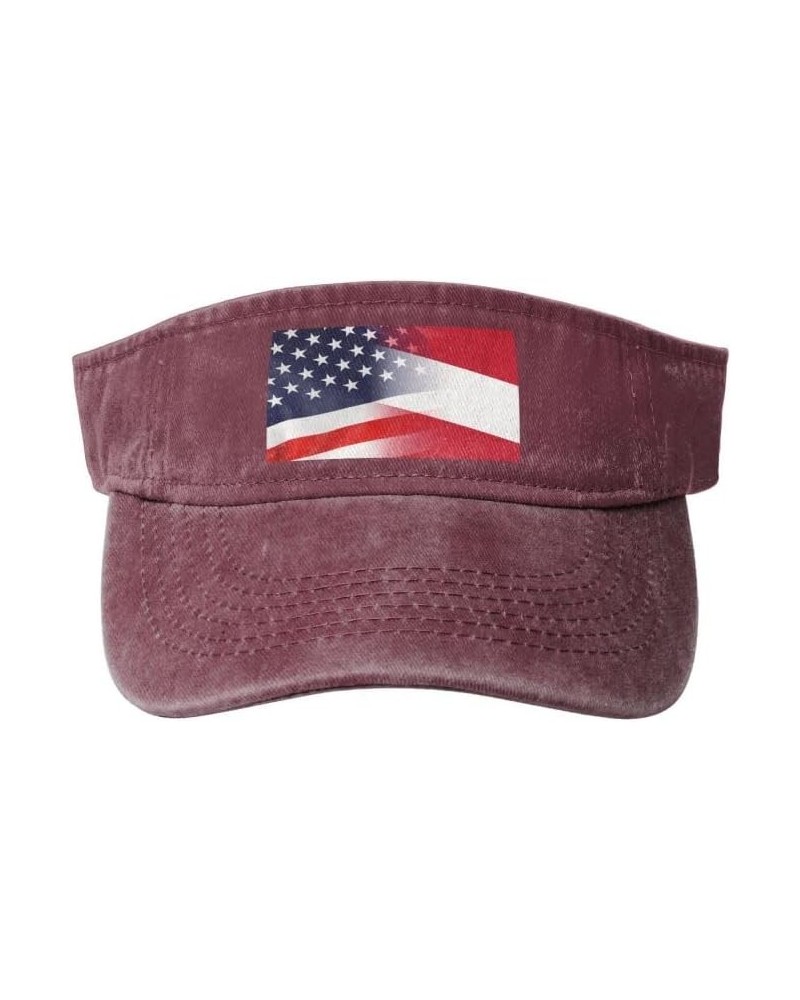 Flag of Austria and USA Flag-Baseball Caps Trucker Hats Denim Hats Cowboy Knit hat Fisherman's hat Red $17.64 Baseball Caps