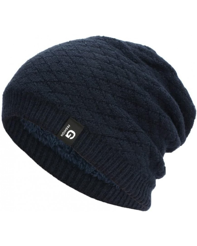 Mens Beanies Winter Warm Skullies Knit Beanie Y2k Beanie Windproof Beanie Soft Cuffed Skullies Foldable Skull Cap Navy $9.53 ...