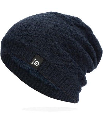 Mens Beanies Winter Warm Skullies Knit Beanie Y2k Beanie Windproof Beanie Soft Cuffed Skullies Foldable Skull Cap Navy $9.53 ...