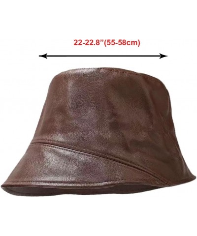 Leather Bucket Hat for Men Women, Packable Sun Hats, Fisherman Outdoor Summer Travel Hiking Beach Caps 02 $15.11 Bucket Hats