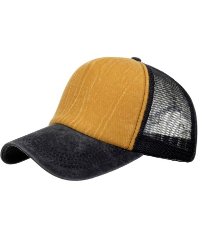 Performance Mesh Baseball Cap for Women Men, Two Tone Adjustable Breathable Snapback Hats Cool Running Sport Hat Yellow $6.26...