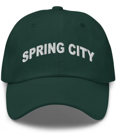 Spring City Pennsylvania Hat Spring City PA Cap Embroidered Dad Hat Adjustable Strap Closure Unisex Spruce $16.40 Baseball Caps