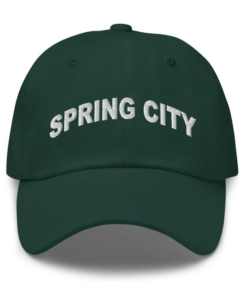 Spring City Pennsylvania Hat Spring City PA Cap Embroidered Dad Hat Adjustable Strap Closure Unisex Spruce $16.40 Baseball Caps