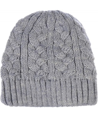 BYOS Womens Winter Knit Plush Fleece Lined Beanie Ski Hat Sk Skullie Various Styles Cable Gray $12.34 Skullies & Beanies