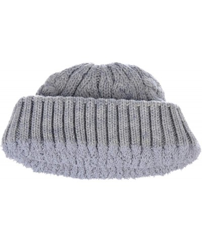 BYOS Womens Winter Knit Plush Fleece Lined Beanie Ski Hat Sk Skullie Various Styles Cable Gray $12.34 Skullies & Beanies