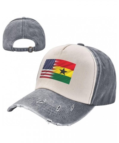 Ghana and American Half Flag Baseball Cap Adult Adjustable Casual Duck Tongue Hat Golf Caps Trucker Hats Gray $12.88 Baseball...