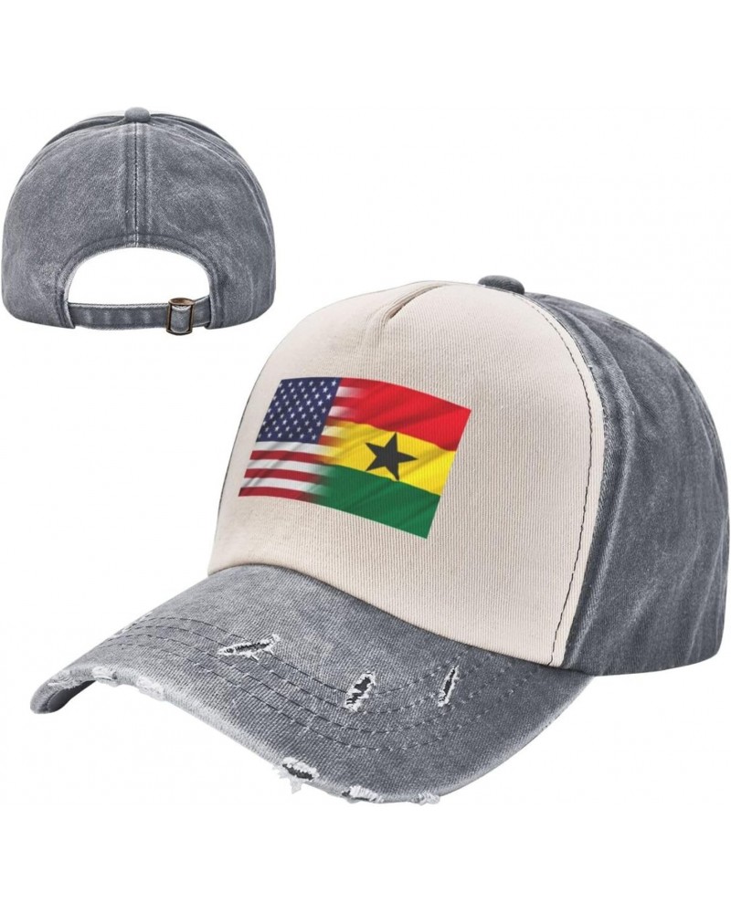 Ghana and American Half Flag Baseball Cap Adult Adjustable Casual Duck Tongue Hat Golf Caps Trucker Hats Gray $12.88 Baseball...