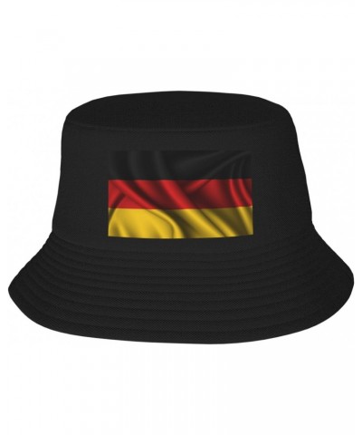 Silk Style Flag of Germany Bucket Hat for Women Men Bucket Hats Summer Sun Hats Beach Travel Fishing Golf Cap Black $10.56 Bu...