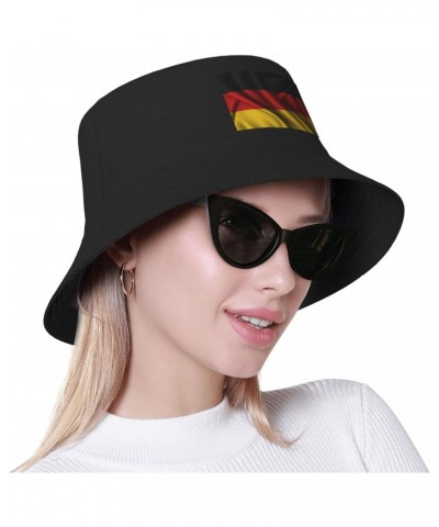 Silk Style Flag of Germany Bucket Hat for Women Men Bucket Hats Summer Sun Hats Beach Travel Fishing Golf Cap Black $10.56 Bu...