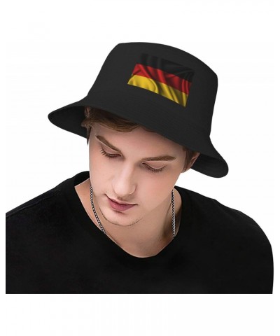 Silk Style Flag of Germany Bucket Hat for Women Men Bucket Hats Summer Sun Hats Beach Travel Fishing Golf Cap Black $10.56 Bu...