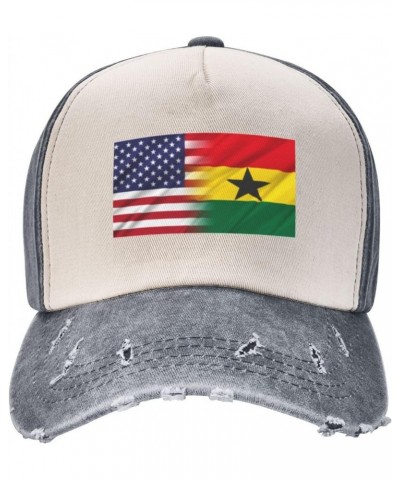 Ghana and American Half Flag Baseball Cap Adult Adjustable Casual Duck Tongue Hat Golf Caps Trucker Hats Gray $12.88 Baseball...