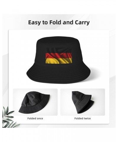 Silk Style Flag of Germany Bucket Hat for Women Men Bucket Hats Summer Sun Hats Beach Travel Fishing Golf Cap Black $10.56 Bu...