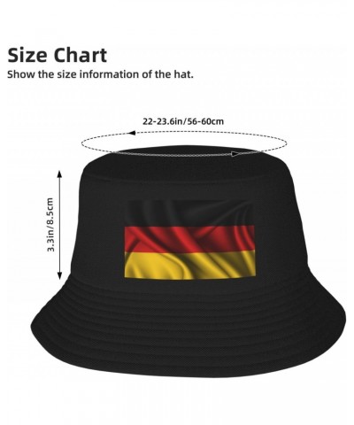 Silk Style Flag of Germany Bucket Hat for Women Men Bucket Hats Summer Sun Hats Beach Travel Fishing Golf Cap Black $10.56 Bu...