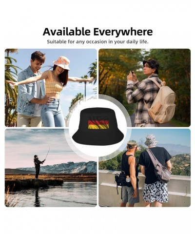 Silk Style Flag of Germany Bucket Hat for Women Men Bucket Hats Summer Sun Hats Beach Travel Fishing Golf Cap Black $10.56 Bu...