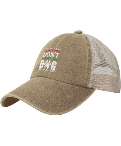 Dear Santa Don't Forget The Dog Retro Mesh Baseball Cap Men Women Sport Caps Trucker Hat Natural $12.96 Baseball Caps