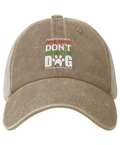 Dear Santa Don't Forget The Dog Retro Mesh Baseball Cap Men Women Sport Caps Trucker Hat Natural $12.96 Baseball Caps