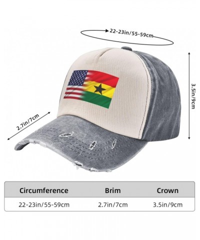 Ghana and American Half Flag Baseball Cap Adult Adjustable Casual Duck Tongue Hat Golf Caps Trucker Hats Gray $12.88 Baseball...