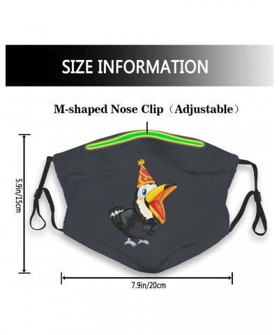 Toucan Wearing a Party Hat Face Mask Double-Sided Printing Reusable Adjustable Universal Dust Mask Unisex Masks Black $10.53 ...