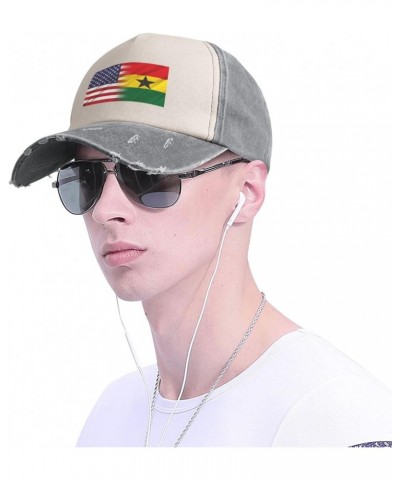 Ghana and American Half Flag Baseball Cap Adult Adjustable Casual Duck Tongue Hat Golf Caps Trucker Hats Gray $12.88 Baseball...