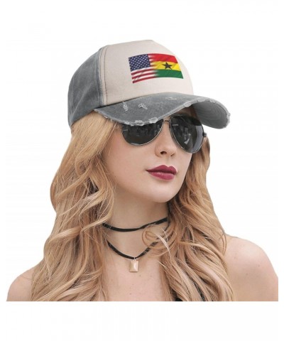 Ghana and American Half Flag Baseball Cap Adult Adjustable Casual Duck Tongue Hat Golf Caps Trucker Hats Gray $12.88 Baseball...