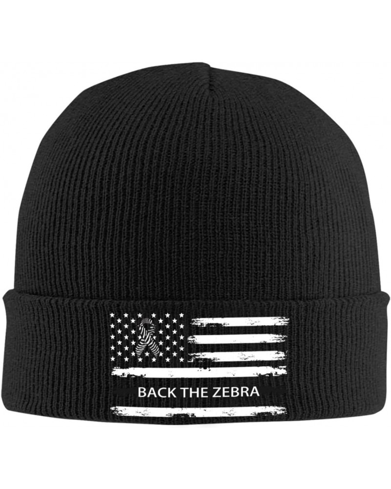 Back The Zebra Ribbon USA Flag Neuroendocrine Cancer Awareness Crafted Comfort Premium Yarn Beanies for All Seasons $12.31 Sk...