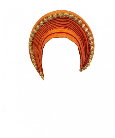 African Women's Turban Cap Nigeria Headtie Wedding Party Female Headtie Wraps Orange $19.44 Skullies & Beanies