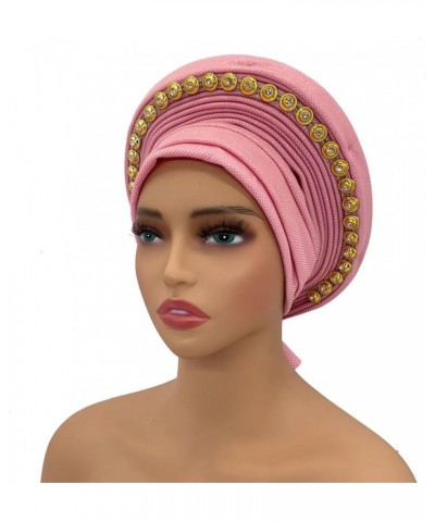 African Women's Turban Cap Nigeria Headtie Wedding Party Female Headtie Wraps Orange $19.44 Skullies & Beanies