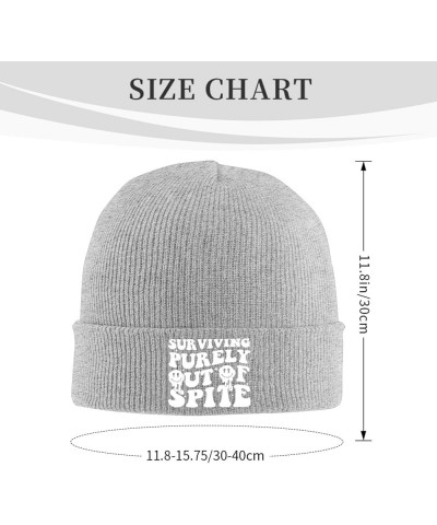 Surviving Purely Out of Spite Knit Winter Hats Cuffed Beanie Stocking Hat Ski Gift Gray $9.42 Skullies & Beanies