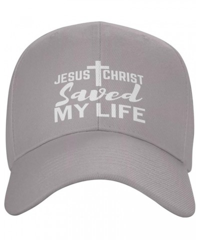 Jesus Christ Saved My Life Hat Christ Cross Christian 2024 Love Hat Men Women Baseball Cap Trucker Hat Gray $11.21 Baseball Caps