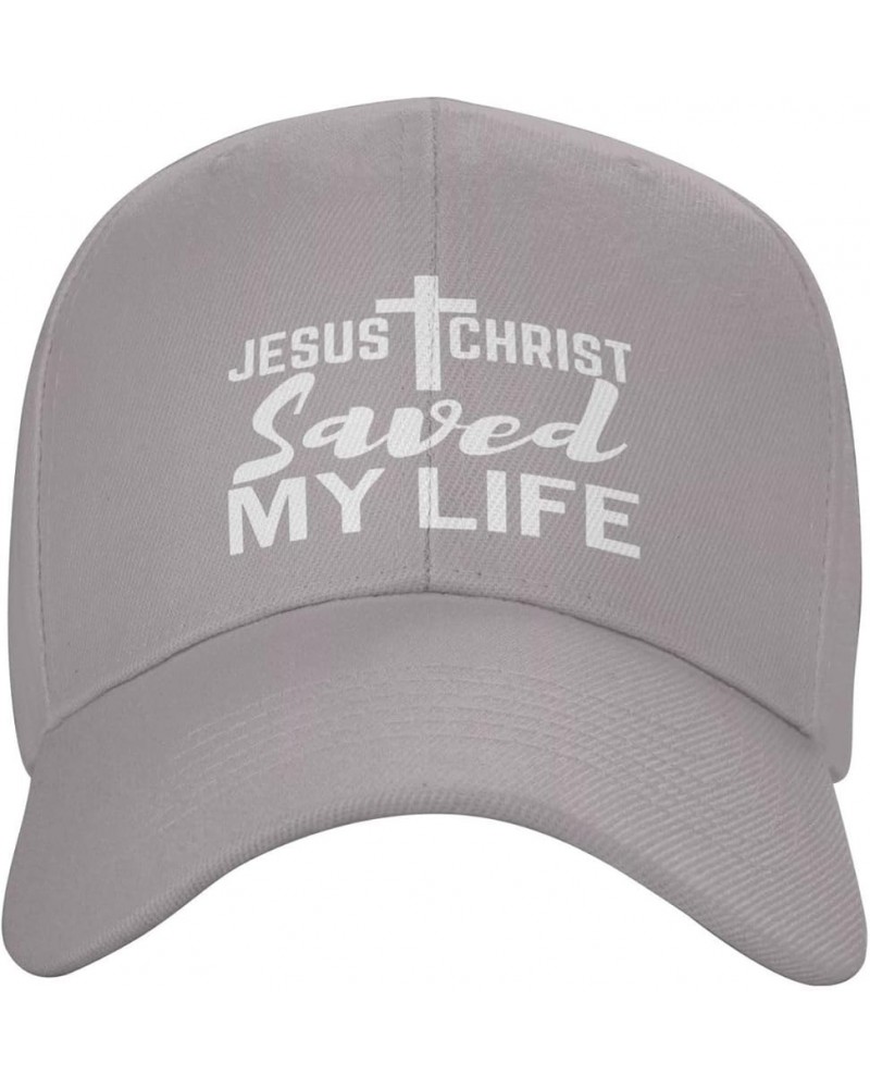 Jesus Christ Saved My Life Hat Christ Cross Christian 2024 Love Hat Men Women Baseball Cap Trucker Hat Gray $11.21 Baseball Caps