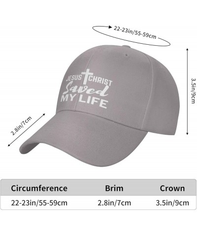 Jesus Christ Saved My Life Hat Christ Cross Christian 2024 Love Hat Men Women Baseball Cap Trucker Hat Gray $11.21 Baseball Caps