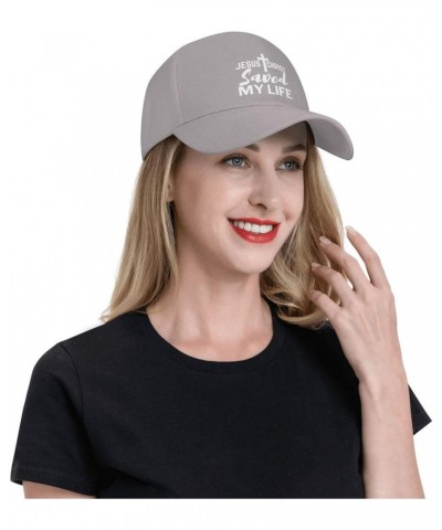 Jesus Christ Saved My Life Hat Christ Cross Christian 2024 Love Hat Men Women Baseball Cap Trucker Hat Gray $11.21 Baseball Caps