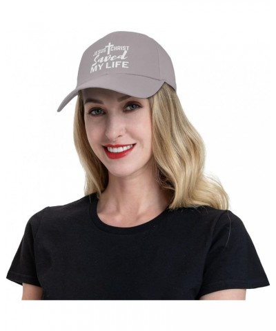 Jesus Christ Saved My Life Hat Christ Cross Christian 2024 Love Hat Men Women Baseball Cap Trucker Hat Gray $11.21 Baseball Caps