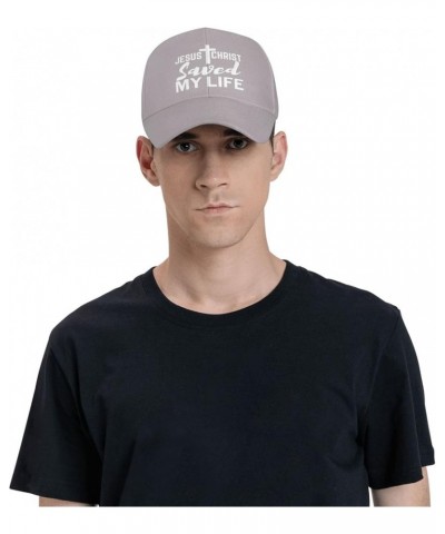 Jesus Christ Saved My Life Hat Christ Cross Christian 2024 Love Hat Men Women Baseball Cap Trucker Hat Gray $11.21 Baseball Caps