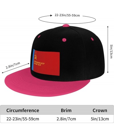 Flag of Kalmyk Assr (1) Snapback Hat for Men Women Baseball Cap Trucker Flat Bill Hats Dad Caps Pink $10.91 Baseball Caps