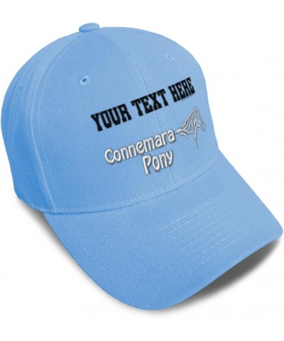 Custom Baseball Cap Connemara Pony Horses Breed Acrylic Pony Dad Hats for Men and Women Light Blue Personalized Text Here $10...