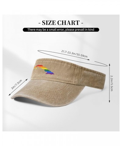 LGBT Flag Map of Cuba Sun Visor Hats for Women Men Sun Hat Vintage Golf Hat Adjustable Baseball Cap Natural $10.15 Visors