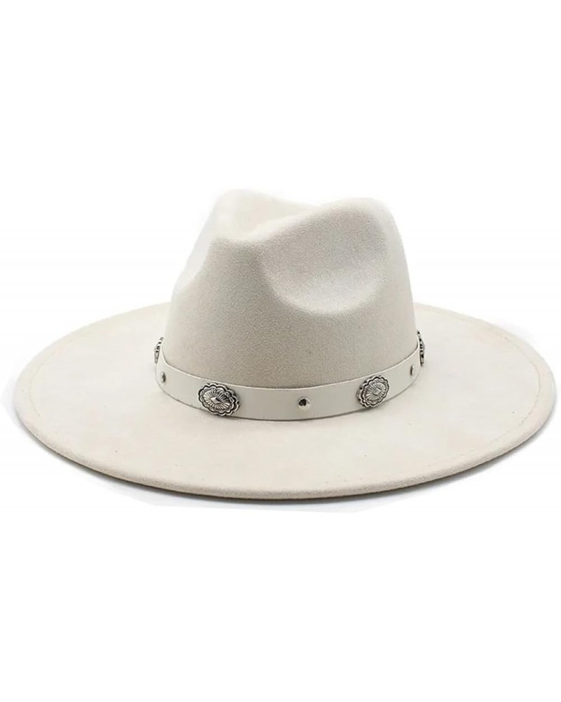 Vintage Suede Fedora Hat 9.5Cm Wide Brim Gentleman Church Jazz Hats for Women Men Trilby Hat White $15.09 Fedoras