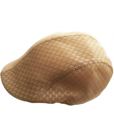 Classic Solid Mesh Vented Ascot Flat Visor Irish Ivy Cap Hat Beige $11.79 Newsboy Caps