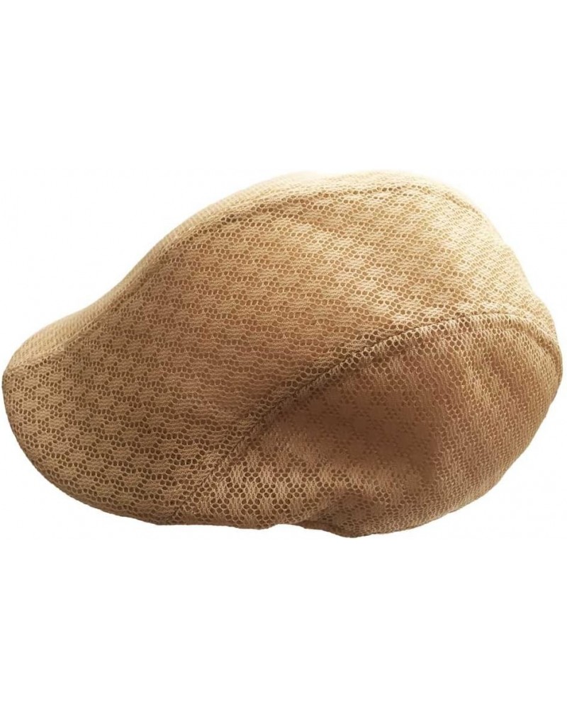 Classic Solid Mesh Vented Ascot Flat Visor Irish Ivy Cap Hat Beige $11.79 Newsboy Caps