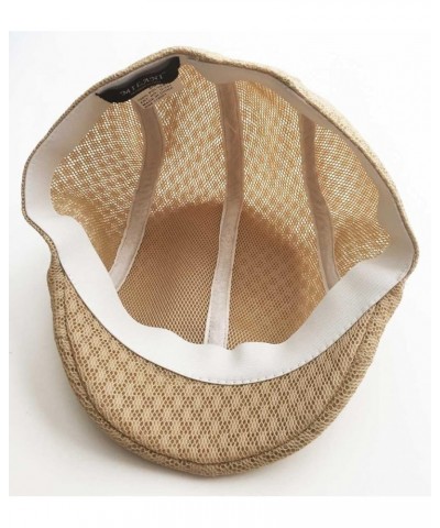 Classic Solid Mesh Vented Ascot Flat Visor Irish Ivy Cap Hat Beige $11.79 Newsboy Caps