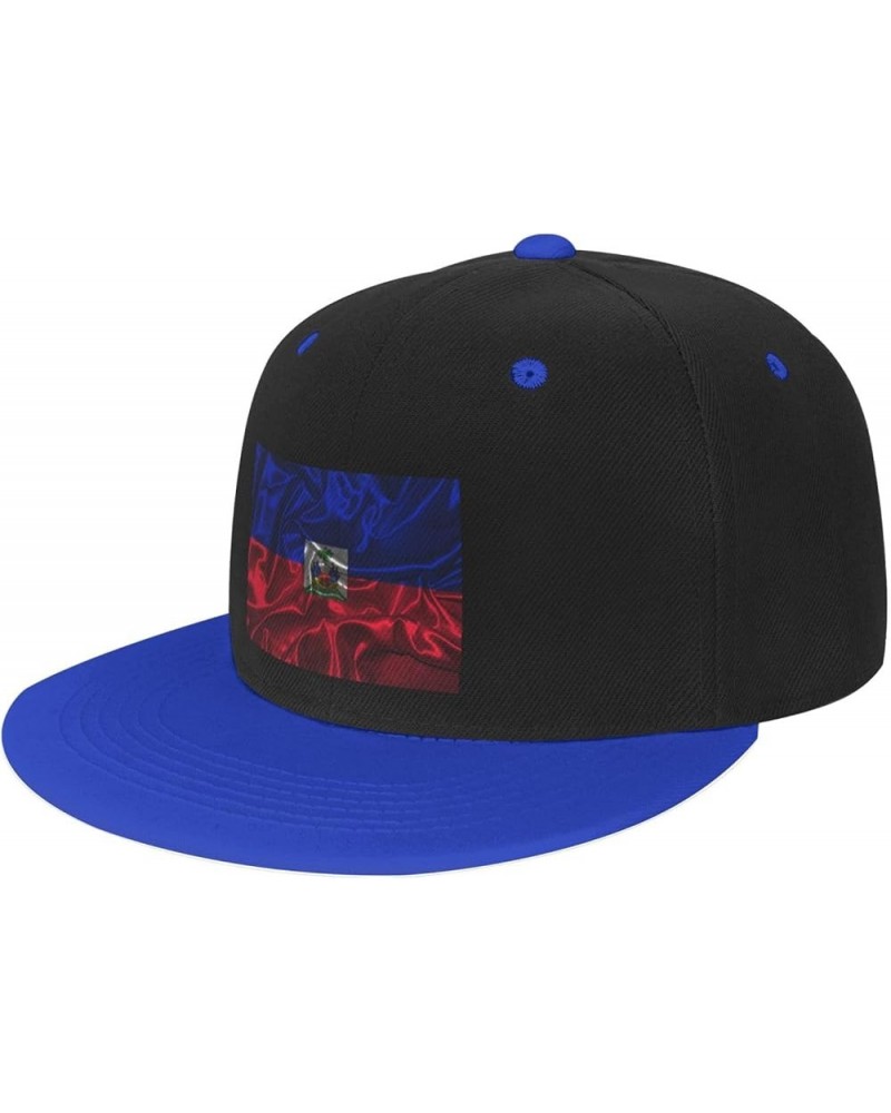 Silk Style Flag of Haiti Baseball Cap for Men Women Snapback Hat Adjustable Flat Bill Hats Blue $13.60 Baseball Caps