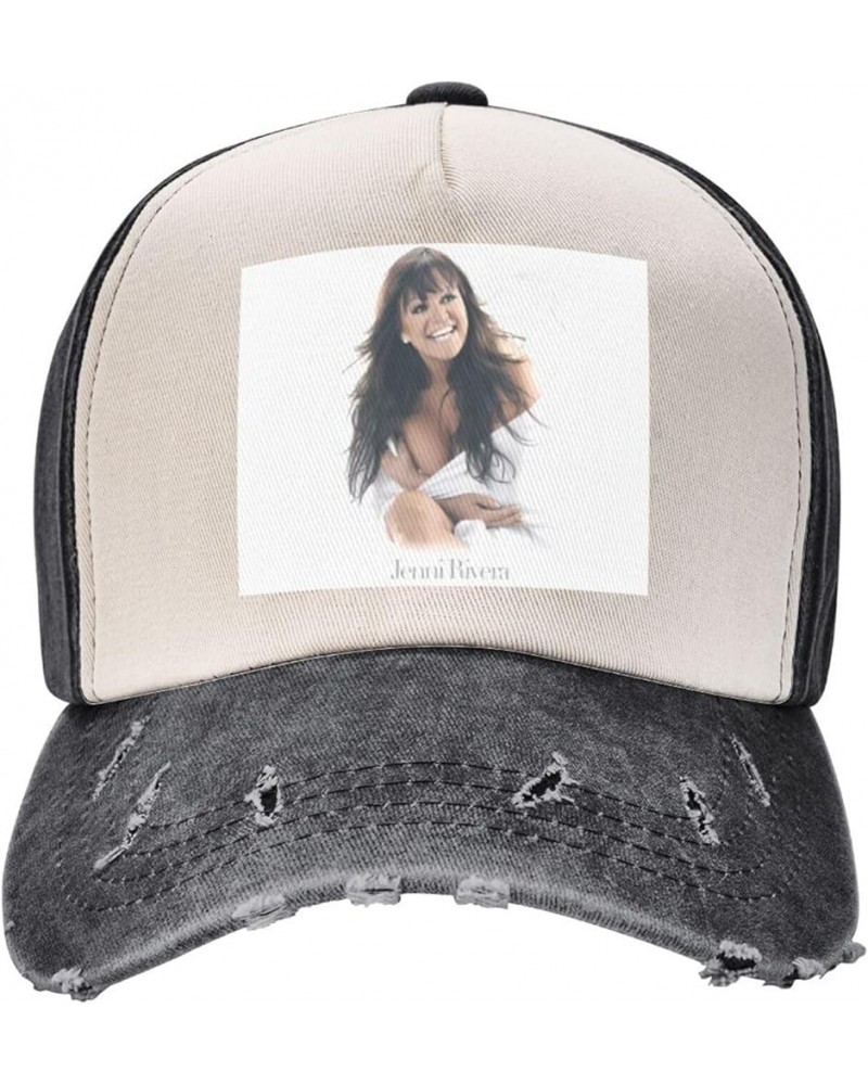 Jenni Music and Rivera Baseball Cap Vintage Washed Distressed Cap Unisex Casual Adjustable Dad Hat Dark Red Black and White $...