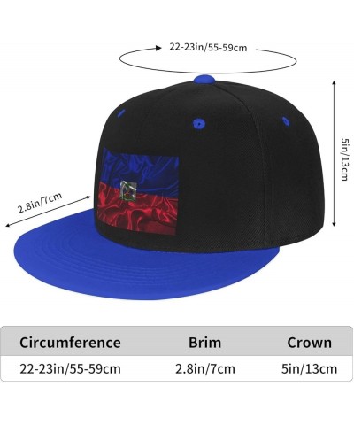 Silk Style Flag of Haiti Baseball Cap for Men Women Snapback Hat Adjustable Flat Bill Hats Blue $13.60 Baseball Caps