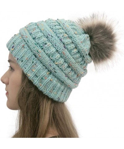 Fashion Womens Flower Knit Crochet Hat Winter Warm Cap Beret for Men French Blue-c $13.93 Berets