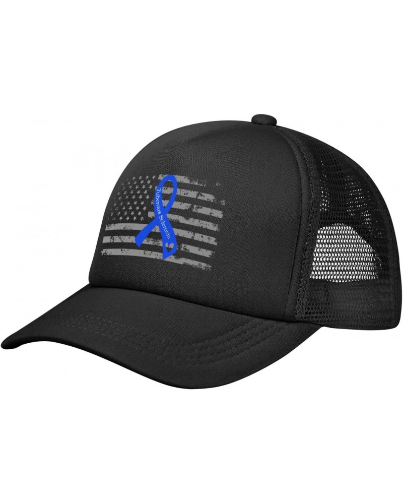 Tuberous Sclerosis Awareness Blue Ribbon Baseball Cap Adjustable Casual Mesh Hats Duck Tongue Hat for Men Women30 $10.98 Base...