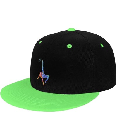 Soccer Players Shoot Fast Snapback Hat for Men Women Baseball Cap Trucker Flat Bill Hats Dad Caps Green $11.88 Baseball Caps