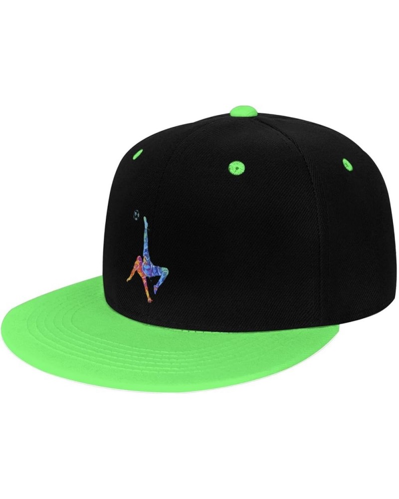 Soccer Players Shoot Fast Snapback Hat for Men Women Baseball Cap Trucker Flat Bill Hats Dad Caps Green $11.88 Baseball Caps