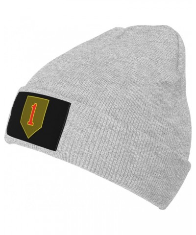 1St Infantry Division Combat Service Identification Badge Beanie Hat for Men Women Soft Warm Knit Skull Cap Winter Hats Ski H...